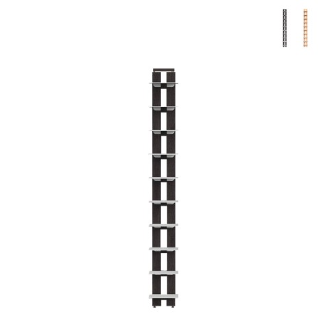 Bibliothèque murale verticale en bois 150 cm, 10 étagères, Zia Ortensia WMH Promotion