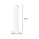 Bibliothèque murale verticale en bois 150 cm, 10 étagères, Zia Ortensia WMH 