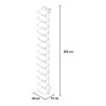 Bibliothèque murale verticale en bois h195cm 13 étagères Zia Ortensia WH 