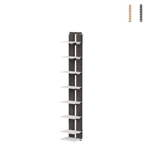 Étagère murale en bois h105cm 7 étagères verticale Zia Ortensia SF Promotion