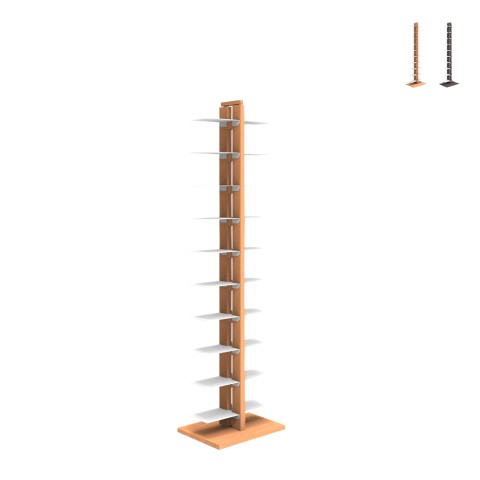 Bibliothèque colonne verticale h150cm double face 20 étagères Zia Bice MH Promotion