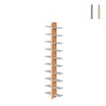 Bibliothèque murale biface en bois h150cm 20 étagères Zia Bice WMH Promotion