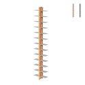 Bibliothèque murale double face en bois, 195 cm de hauteur, 26 étagères Zia Bice WH Promotion