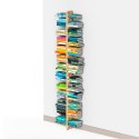 Bibliothèque murale double face en bois, 195 cm de hauteur, 26 étagères Zia Bice WH Caractéristiques