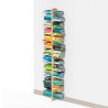 Bibliothèque murale double face en bois, 195 cm de hauteur, 26 étagères Zia Bice WH Caractéristiques