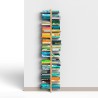 Bibliothèque murale double face en bois, 195 cm de hauteur, 26 étagères Zia Bice WH Dimensions