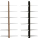 Bibliothèque murale double face en bois, 195 cm de hauteur, 26 étagères Zia Bice WH 