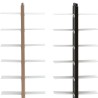 Bibliothèque murale double face en bois, 195 cm de hauteur, 26 étagères Zia Bice WH 