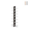 Bibliothèque suspendue en bois double face h105cm 14 étagères Zia Bice SF Promotion