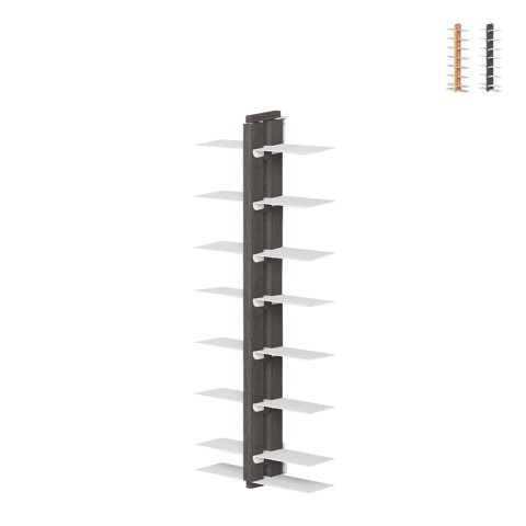 Bibliothèque suspendue en bois double face h105cm 14 étagères Zia Bice SF Promotion