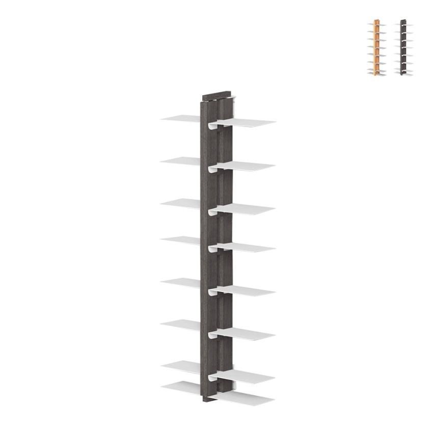 Bibliothèque suspendue en bois double face h105cm 14 étagères Zia Bice SF Promotion Bibliothèque suspendue en bois double face h105cm 14 étagères Zia Bice SF Promotion