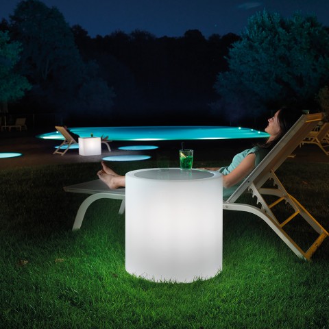 Table basse ronde extérieure lumineuse 55cm bar de piscine Home Fitting