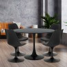 table ronde 120cm effet marbre design Tulipane + 4 chaises modernes paix Offre