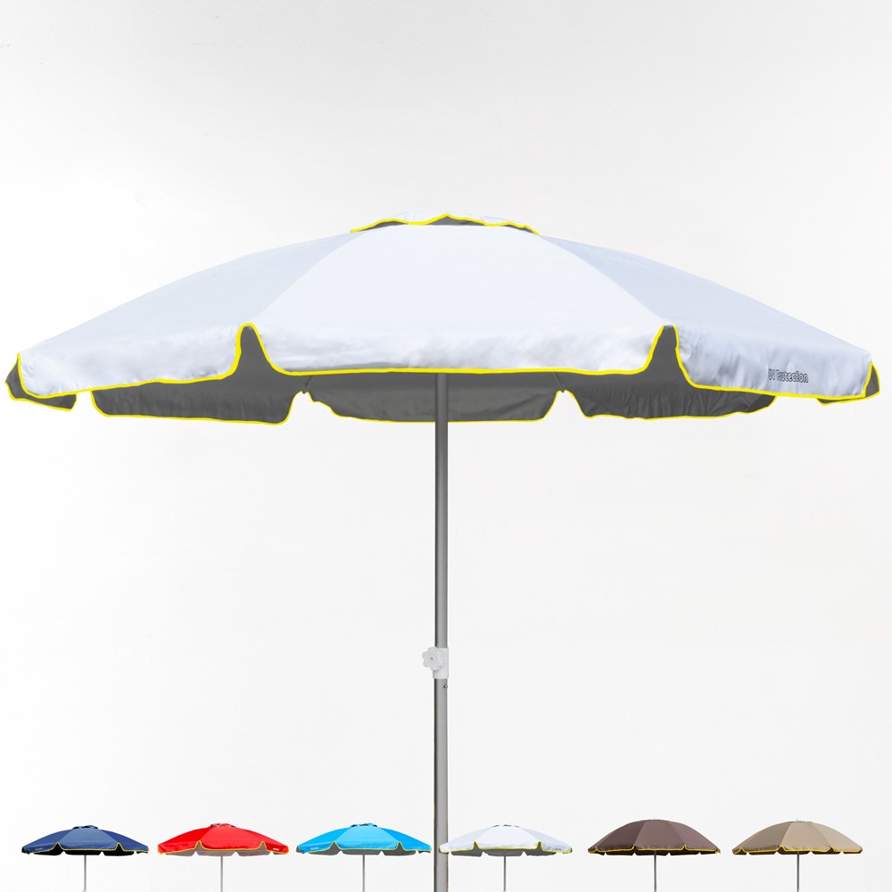 Parasol de plage 220 cm coupe-vent professionnel anti UV Bagnino Fluo