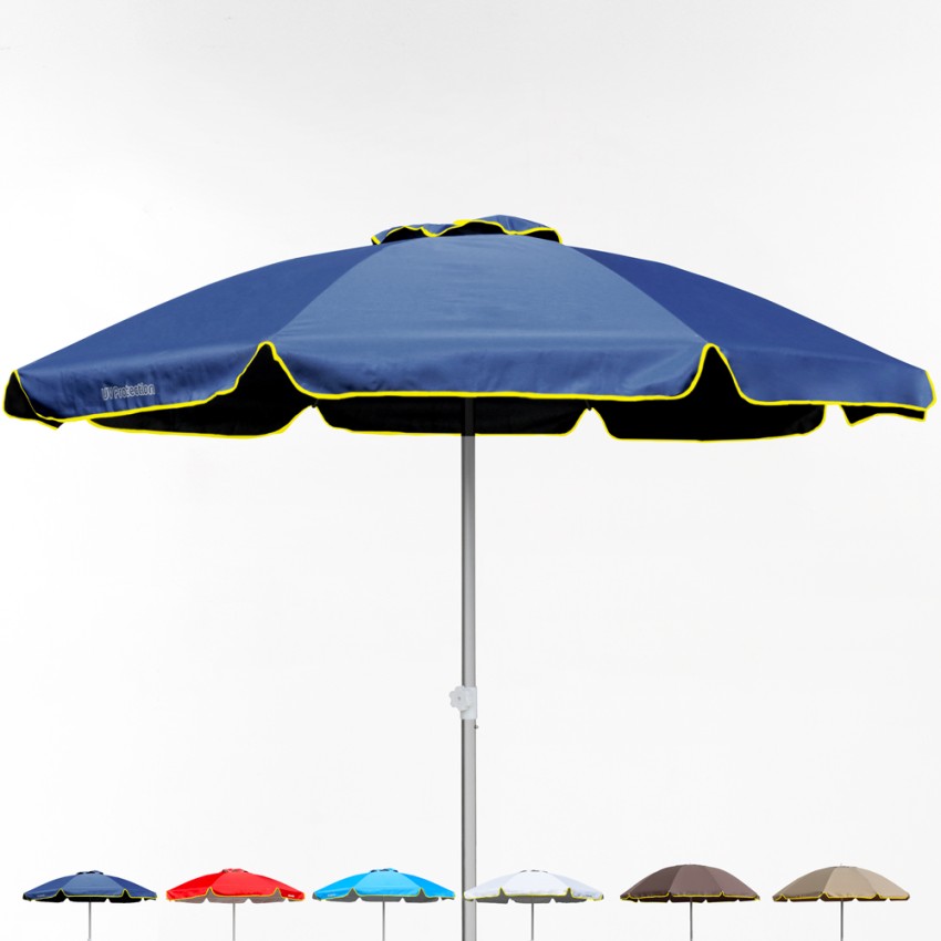 Parasol de plage 220 cm coupe-vent professionnel anti UV Bagnino Fluo Dimensions