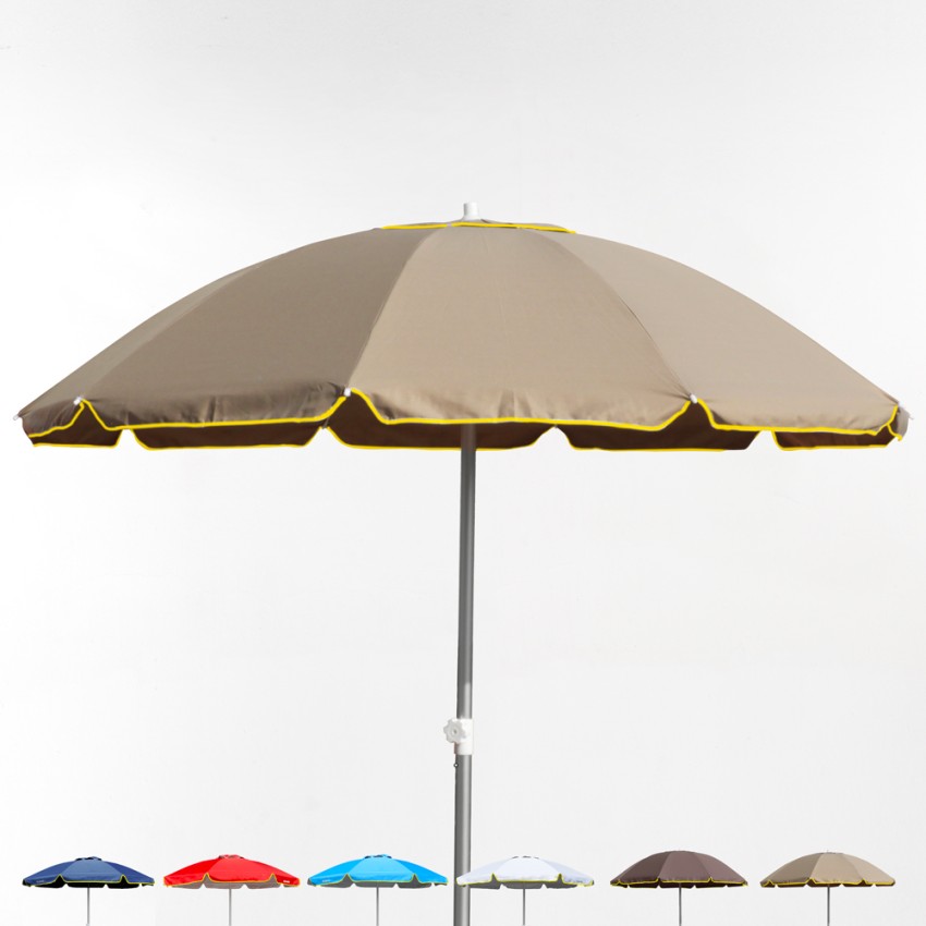 Parasol De Plage 220 Cm Coupe-Vent Professionnel Anti UV Bagnino Fluo