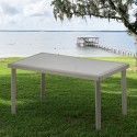 Lot 12 Tables de jardin rectangulaire en polyrotin pour bar café bistrot restaurant terrasse jardin 150x90 Grand Soleil Boheme P