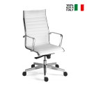 Chaise de bureau ergonomique design exécutif similicuir blanc Stylo HWE Vente