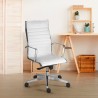 Chaise de bureau ergonomique design exécutif similicuir blanc Stylo HWE Promotion