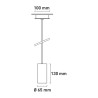 Suspension design cylindre 13cm cuisine restaurant Cromia 