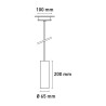 Suspension design cylindre cuisine restaurant 20cm Cromia 