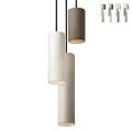Lampe à suspension moderne 3 lumières design cylindre de cuisine Cromia