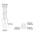Suspension moderne 3 lumières design cylindre Cromia 