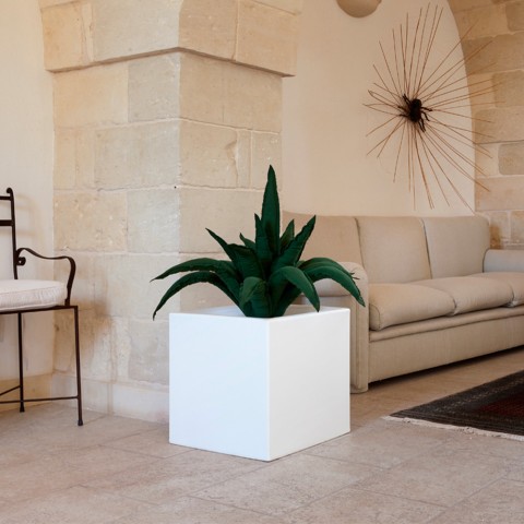 Pot carré pour plantes de jardin style moderne en polyéthylène Ellenico Promotion