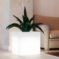 Pot lumineux carré style moderne pour plantes terrasse jardin Ellenico Promotion