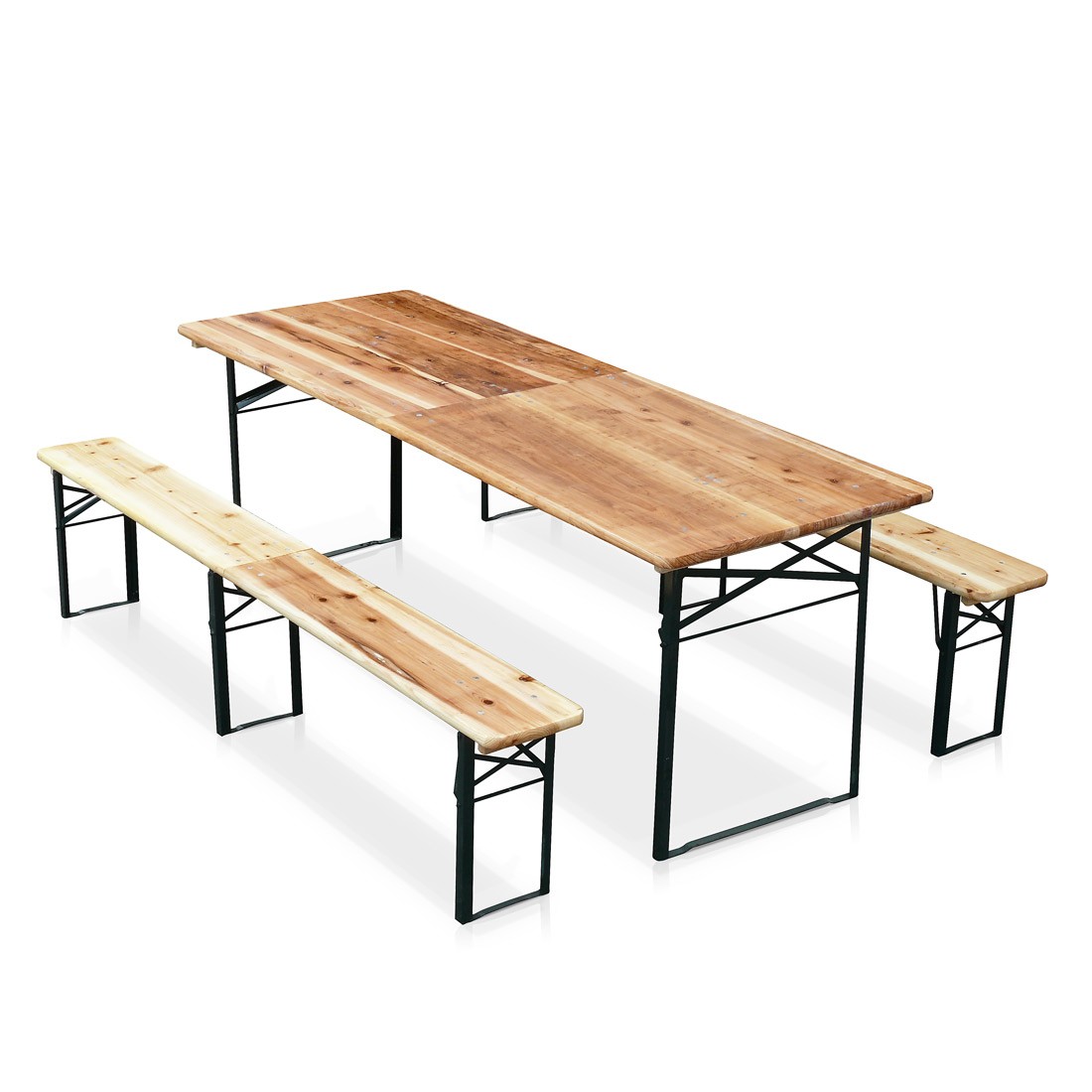 Ensemble De Table De Brasserie Pliante X Cm Avec Bancs En Bois