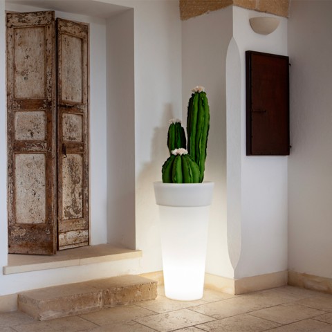 Jardinière colonne moderne pot lumineux Messapico Promotion