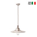 Suspension en fer et céramique design industriel vintage Country SO 