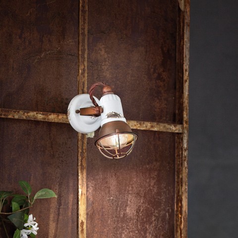 Applique murale design industriel vintage en fer et céramique Loft AP Promotion