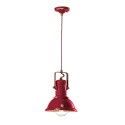 Lampe suspendue en fer et céramique peinte à la main design vintage SO industriel Offre