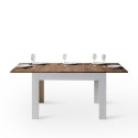 Table à manger extensible avec rallonges 90x120-180cm cuisine couleur noyer et blanc Bibi Mix BN Offre