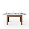 Table à manger extensible avec rallonges 90x120-180cm bois blanc Bibi Mix QB Offre