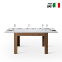 Table à manger extensible avec rallonges 90x120-180cm bois blanc Bibi Mix QB Vente