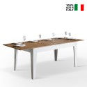 Table de cuisine extensible moderne 90x160-220cm bois blanc Cico Mix BQ Vente