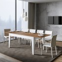 Table de cuisine extensible moderne 90x160-220cm bois blanc Cico Mix BQ Promotion