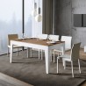 Table de cuisine extensible moderne 90x160-220cm bois blanc Cico Mix BQ Réductions