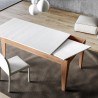 Table à manger extensible 90x160-220cm bois blanc Cico Mix QB Remises