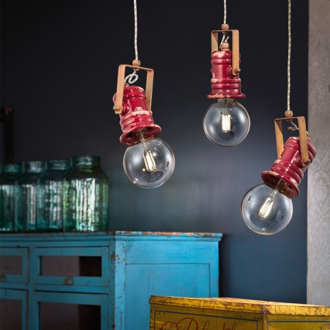 Suspension design vintage industriel en fer et céramique Urban SO Promotion
