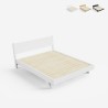 Lit double design moderne 160x190 avec sommier à lattes et coussins Rust Modèle