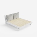Lit double design moderne 160x190 avec sommier à lattes et coussins Rust Dimensions