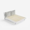 Lit double design moderne 160x190 avec sommier à lattes et coussins Rust Dimensions