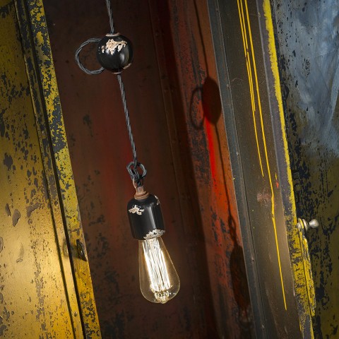 Suspension industrielle Vintage en fer et céramique design SO Promotion