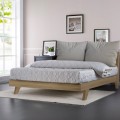Lit double design moderne 160x190 avec sommier à lattes et coussins Rust Promotion