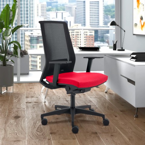 Chaise de bureau ergonomique fauteuil design rouge respirant Blow R