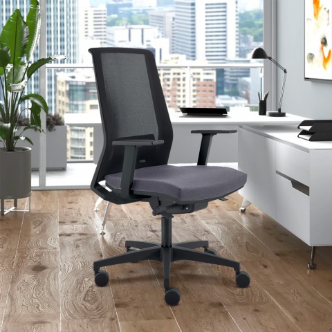 Chaise de bureau design ergonomique grise avec résille respirante Blow G