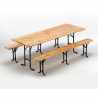 Table de brasserie bancs en bois 3 pieds pliants festival jardin 220x80 Promotion